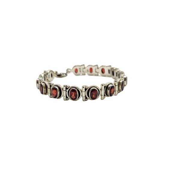 Nicky Butler Garnet Gemstone Bracelet Vintage .925 Sterling Silver - Picture 3 of 12